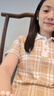 比音勒芬（Biemlfdlkk）【韓國珠地面料】女士時(shí)尚復古BG格紋中長(cháng)款翻領(lǐng)清爽短袖連衣裙 60卡其色 M 曬單實(shí)拍圖
