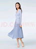 OVV2023春夏新款女裝舒適柔軟簡潔爽滑垂墜飄逸不規(guī)則A字半裙 藍灰（凈色）53 L 曬單實拍圖