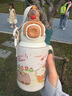 Diller兒童保溫杯卡皮巴拉水杯子小學(xué)生幼兒園316L不銹鋼食品級吸管水壺 卡皮巴拉520ml【無縫內(nèi)膽】 曬單實拍圖