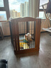 unipaws狗圍欄寵物柵欄室內可折疊籠子大中小型犬自由拼接伸縮狗屋房子 胡桃色6片帶門圍欄（含支撐腳） 曬單實拍圖
