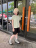 NICKYBABY兒童網(wǎng)球服夏季速干衣短袖2025新款女童運動套裝羽毛球訓練服透氣 18530白色+19146綠色 140 cm 曬單實拍圖
