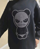 HI PANDA你好熊貓圓領(lǐng)衛(wèi)衣男春秋舒適透氣寬松大碼套頭衫男士潮流百搭外套 黑#JDP熊貓粉筆 L 曬單實拍圖