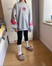 G.DUCKKIDS女童衛(wèi)衣春秋款兒童衣服10-15歲女孩秋裝草莓熊長袖學(xué)生秋季上衣 灰色 160 建議身高150-160年齡12-14歲 曬單實拍圖