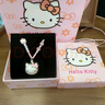 hellokitty項鏈女足銀999純銀吊墜寶寶可愛凱蒂貓鎖骨鏈閨蜜禮物 hellokitty貓+彩漆愛心粉色繩 曬單實拍圖