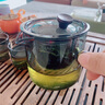 哈駱頓（HALODN）玻璃茶具套裝家用功夫茶具辦公室隔熱喝茶防燙耐熱泡茶壺高檔送禮 煙灰直覺壺7件套 【側(cè)鈕直覺壺+6個(gè)木環(huán)品杯】 曬單實(shí)拍圖