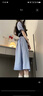 戀的連衣裙夏季2025新款法式長裙學(xué)生少女小個子高中初中女生夏天裙子 假兩件藍(lán)色 均碼 (可備注碼數(shù)) 曬單實(shí)拍圖