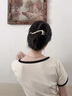 案妝七夕閃滿鉆珍珠氣質(zhì)弧形金屬一字夾發(fā)卡大號(hào)后腦勺扭夾青蛙扣發(fā)夾 水鉆款 曬單實(shí)拍圖