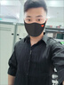 暢登冰絲七分袖襯衫男士修身潮流中袖夏天高端痞帥短袖白色襯衣服外套 黑色 【A664】 XL 曬單實(shí)拍圖