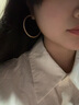 伊燦水鉆夸張耳圈小眾設計感高級圈圈耳環(huán)女顯瘦輕奢氣質百搭時尚耳飾 大號超閃夸張耳圈5.5cm左右 曬單實拍圖