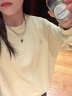 吳衣斯衛(wèi)衣定制印OGO秋季工作服餐飲團體服訂做企業(yè)文化衫加絨工衣 350G純棉春秋款杏色 L 曬單實拍圖