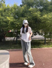 直筒天絲牛仔褲女春夏2025新款薄款寬松顯瘦松緊腰冰絲拖地闊腿褲 復(fù)古藍-常規(guī)款 L 曬單實拍圖