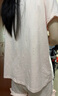 三福女夏季娃娃領(lǐng)開扣睡衣套裝 甜美口袋蝴蝶結(jié)家居服497876 粉色 S 曬單實(shí)拍圖