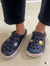卡駱馳crocs洞洞鞋貝雅卡駱班輕便耐磨一腳蹬休閑鞋|205089 黑色/白色-066 44 (280mm) 曬單實(shí)拍圖
