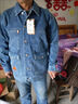 工作服上衣男耐磨耐臟電焊工防燙汽修勞保服春秋夾克長(zhǎng)袖牛仔外套 8913 藍(lán)色 2XL 建議【135-150斤】 曬單實(shí)拍圖