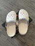 斯凱奇（Skechers）夏季女鞋洞洞鞋涼鞋增高厚底耐磨沙灘拖鞋小怪獸包頭洞洞鞋111581 白色/多彩色/WMLT 37 曬單實拍圖