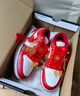 新娘婚鞋AJ莆田純原高品質(zhì)紅色秀禾情侶百搭休閑低幫時(shí)尚新婚鞋 1213白紅+婚鞋配飾 39 曬單實(shí)拍圖