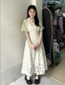 閃動少女（SHANDONGSHAONV）新中式國風(fēng)立領(lǐng)綁帶收腰顯瘦連衣裙女復(fù)古碎花中長夏季長款文藝 連衣裙[品牌高品質(zhì)] S 推薦8095斤 曬單實拍圖