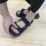 Jeep吉普透氣涼鞋男夏季真牛皮百搭沙灘鞋男軟底防滑輕便戶外男士涼鞋 黑色(皮鞋碼) 41 曬單實(shí)拍圖