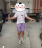 ASK JUNIOR兒童褲子25夏季中大童大褲腳短褲運動五分褲女童青少年中褲 曬單實拍圖