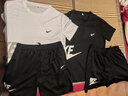 斷碼運動(dòng)套裝男夏季跑步服新款速干衣短袖訓練健身服籃球服男 白色+黑色【兩套裝】 3XL (145-165斤) 曬單實(shí)拍圖