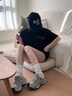 Cmxvz Kabot運動休閑鞋女士2025新款夏季網(wǎng)面休閑運動鞋港風厚底增高老爹鞋 灰藍色 單層 38 曬單實拍圖