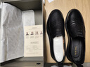 奧康（Aokang）商務(wù)休閑鞋男牛皮軟底套腳舒適一腳蹬單鞋黑色43碼 曬單實(shí)拍圖