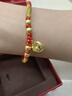 相思結999足金長(cháng)命鎖黃金轉運珠紅繩金鎖手鏈女士胖福小金坨平安鎖手繩 紅繩小胖福鎖+4粒古法 約1-1.2g 曬單實(shí)拍圖
