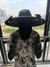 JEEP吉普太陽(yáng)能電風(fēng)扇遮陽(yáng)帽夏季大帽檐漁夫帽戶(hù)外旅游登山釣魚(yú)防曬帽 深灰三件套【帽子+面罩A+冰袖2雙 曬單實(shí)拍圖