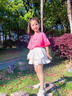 真維斯女童裙子兒童短裙女孩夏季公主裙女大童蓬蓬裙夏裝可愛(ài)蛋糕裙 粉 120 曬單實(shí)拍圖
