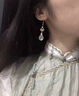 中國黃金（CHINA GOLD）純銀水滴耳墜新中式古風(fēng)耳環(huán)古典耳釘女流蘇耳環(huán)七夕禮物送女朋友 S925如意水滴耳飾【品牌禮盒】 曬單實(shí)拍圖