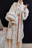 艾方鳥(niǎo)漢服成人女冬季套裝宋制對(duì)襟長(zhǎng)襖交領(lǐng)百褶襦裙日常加絨古裝全套 米色長(zhǎng)襖+米交領(lǐng)+米色裙 L 曬單實(shí)拍圖