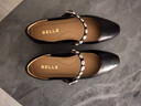 百麗（Belle）圓舞曲復(fù)古皺皮瑪麗珍鞋女25秋新商場款羊皮軟底單鞋D9V1DCQ5 黑色 36 曬單實拍圖