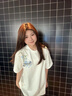 辰衣純美式純棉hiphop蝴蝶字母花卉刺繡短袖t恤女新款夏季寬松百搭上衣 白色(純棉版) L 曬單實(shí)拍圖