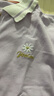 英氏（YEEHOO）女童t恤兒童polo衫長(cháng)袖學(xué)院風(fēng)中大童裝春裝翻領(lǐng)上衣春季洋氣新款 小字母花朵風(fēng)信紫 170 曬單實(shí)拍圖