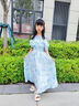 女童連衣裙夏裝2025新款兒童洋氣碎花公主裙子女孩夏季長(cháng)款沙灘裙 086水墨藍碎花裙 120 曬單實(shí)拍圖