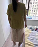 恰凡（QIAFAN）2025新款洋氣胖mm媽媽夏裝短袖T恤中老年加肥上衣特大碼女裝套裝 F6X0w 綠色-單上衣 XL  建議90-105斤 曬單實(shí)拍圖