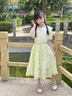 木木屋童裝女童連衣裙夏季2025新款6-12歲兒童公主裙洋氣女孩裙子夏款潮 2401綠色 150 適合140-150cm年齡11-12歲 曬單實拍圖