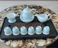 蘇氏陶瓷（SUSHI CERAMICS） 茶具套裝 憶荷陶瓷功夫茶具青瓷手繪描金茶杯子帶禮盒（茶壺） 曬單實拍圖