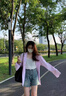 紅蜻蜓牛仔短褲女2025年夏天新款女裝短褲女士高腰寬松闊腿a字熱褲薄款 復(fù)古藍(lán) M 曬單實(shí)拍圖