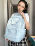 COW書包女款背包雙肩包女初中大容量高中大學(xué)生休閑電腦包薄紗淺藍(lán) 曬單實拍圖