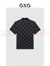 GXG男裝 23年夏滿(mǎn)印棋盤(pán)格印花男Polo衫短袖 黑色 185/XXL 曬單實(shí)拍圖