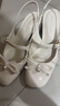 CHARLES&KEITH25夏新品蝴蝶結(jié)仿珍珠粗跟瑪麗珍涼鞋CK1-60361558 Silver銀色 36 （230） 曬單實(shí)拍圖