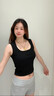 JIOESC黑色方領(lǐng)工字吊帶背心女夏外穿內(nèi)搭寬肩帶美式短款無袖遮副乳上衣 黑色 M 推薦80-95斤 曬單實(shí)拍圖