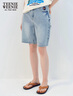 Teenie Weenie小熊女裝簡(jiǎn)約夏季五分牛仔短褲時(shí)尚白色褲子寬松休閑 淺藍色 M (165) 曬單實(shí)拍圖
