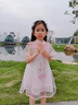 FIDQIOG國際品牌新款漢服女童公主裙中新中式連衣裙夏季 134蝴蝶漢服+017發(fā)夾 130 曬單實拍圖