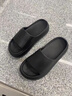 七色紡厚底拖鞋女士戶外穿增高跟夏季松糕防滑學(xué)生居家用涼拖 黑 40-41 曬單實(shí)拍圖
