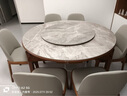 豐舍餐桌家用加厚巖板餐桌椅組合可伸縮餐桌新中式小戶型方圓兩用餐桌 胡桃色-意大利灰亮巖板【12MM】 1.35m 一桌6椅【八角椅】 曬單實拍圖
