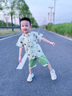 G.duck小黃鴨男童夏季套裝2025新款兒童裝漢服中國風(fēng)短袖男寶寶周歲禮服 熊貓古裝 90 建議1~2歲【 80-90cm】cm 曬單實(shí)拍圖