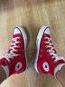 匡威（Converse）官方 All Star男女經(jīng)典美拉德高幫帆布鞋紅色101013 101013/紅色 36.5 曬單實(shí)拍圖