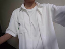 安初夏華夫格短袖t恤男士休閑套裝夏季港風(fēng)痞帥氣衣服男裝穿搭配三件套 米白外衣+棉白短T+黑灰褲 XL 曬單實(shí)拍圖